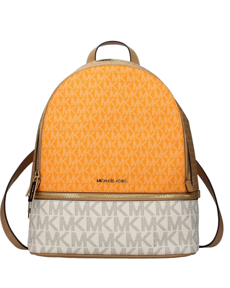 Michael Kors monogram colour-block backpack - Orange Orange