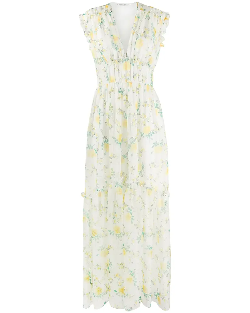 Philosophy Di Lorenzo Serafini Kleid mit Blumen-Print - Weiß Weiß