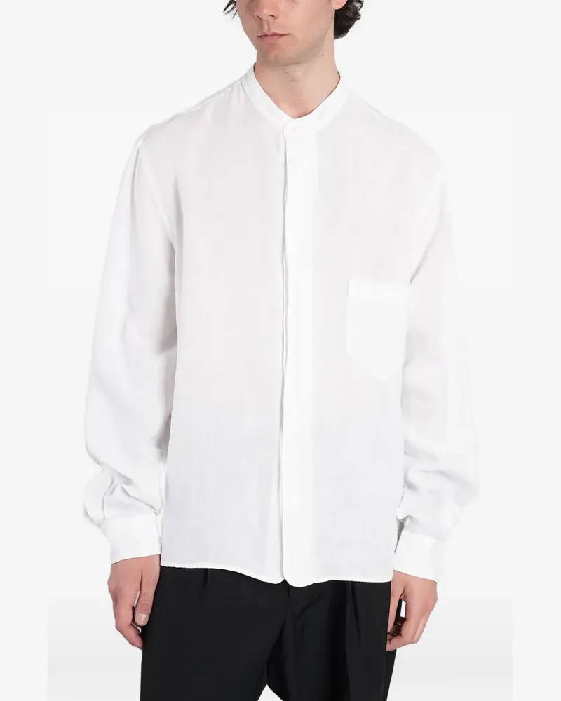 Mauro Grifoni mandarin-collar chest-pocket shirt - Weiß Weiß