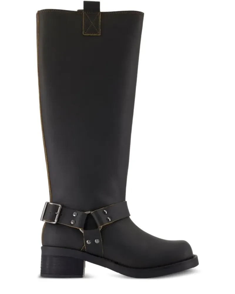 Samsøe & Samsøe Sabrenta Stiefel aus Kalbsleder - Schwarz Schwarz