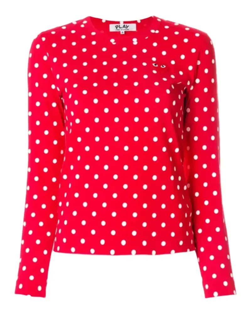 Comme des Garçons polka dot heart logo T-shirt - Rot Rot