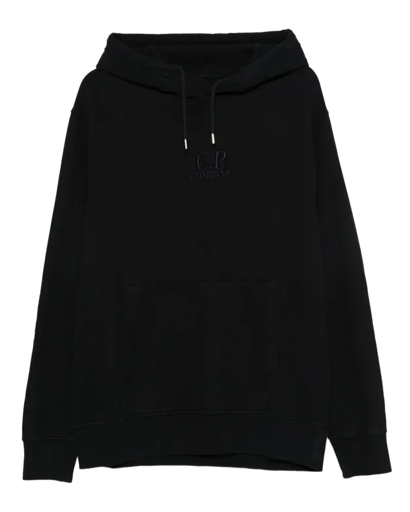 C.P. Company Hoodie mit Logo-Stickerei - Schwarz Schwarz