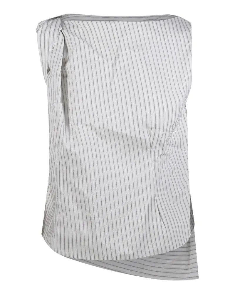 Róhe stripe-pattern draped top - Weiß Weiß