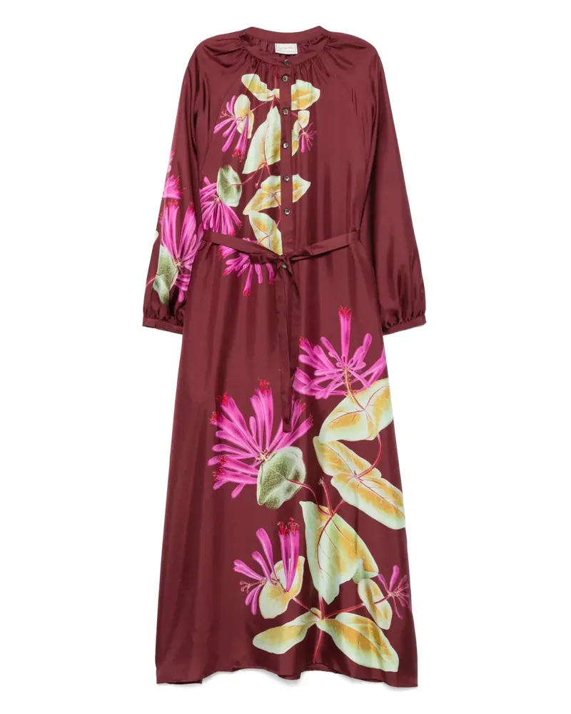 Pierre-Louis Mascia Maxikleid mit Blumen-Print - Rot Rot