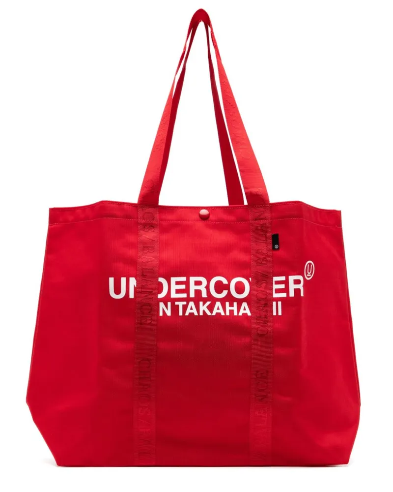 Undercover Tote Bag mit Logo-Print Rot