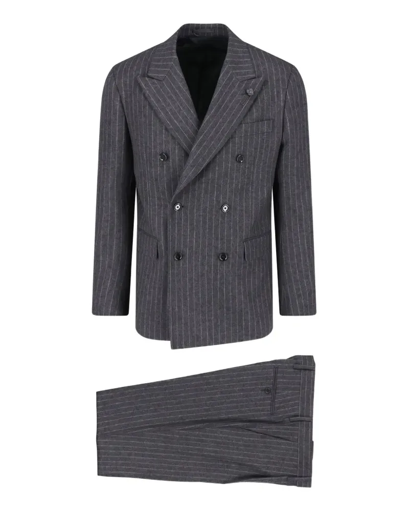 LARDINI x Sugar pinstripe-pattern double-breasted suit - Grau Grau