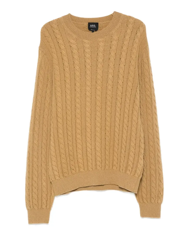 A.P.C. Pullover mit Zopfmuster - Nude Nude