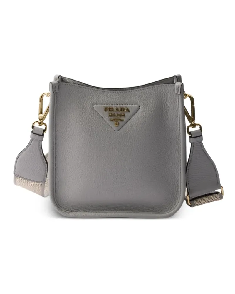 Prada Mini-Schultertasche aus Leder - Grau Grau