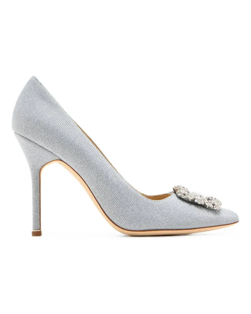 Manolo Blahnik Hangisi Pumps mit Kristallen - Silber Silber