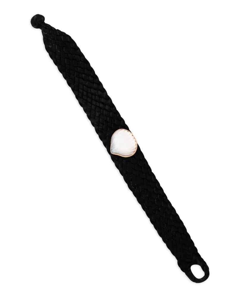 DEZSO Classic Anadara Pearl Armband mit 18kt Rotgold - Schwarz Schwarz