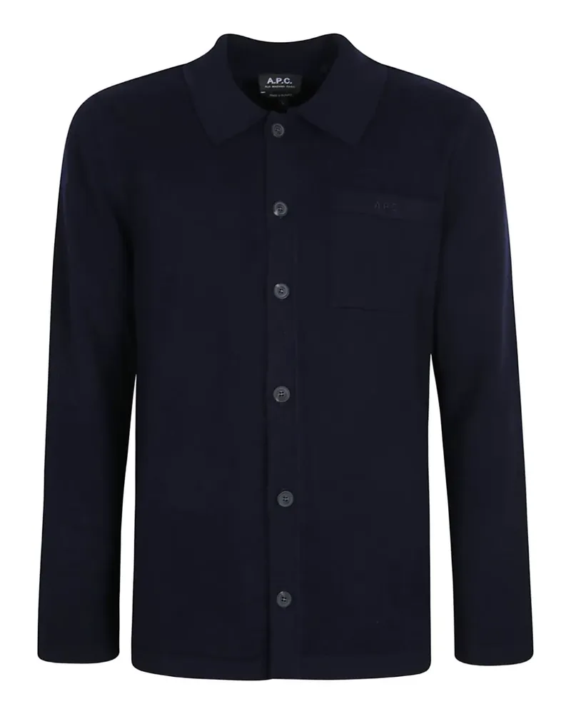 A.P.C. Geknöpfte Jacke aus Wolle - Blau Blau