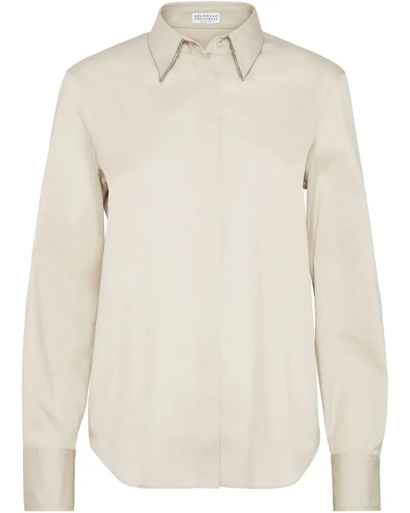 Brunello Cucinelli Hemd mit Monili-Kette - Braun Braun