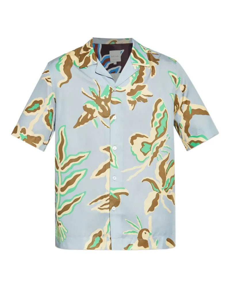 Paul Smith Hemd mit Blumen-Print - Blau Blau