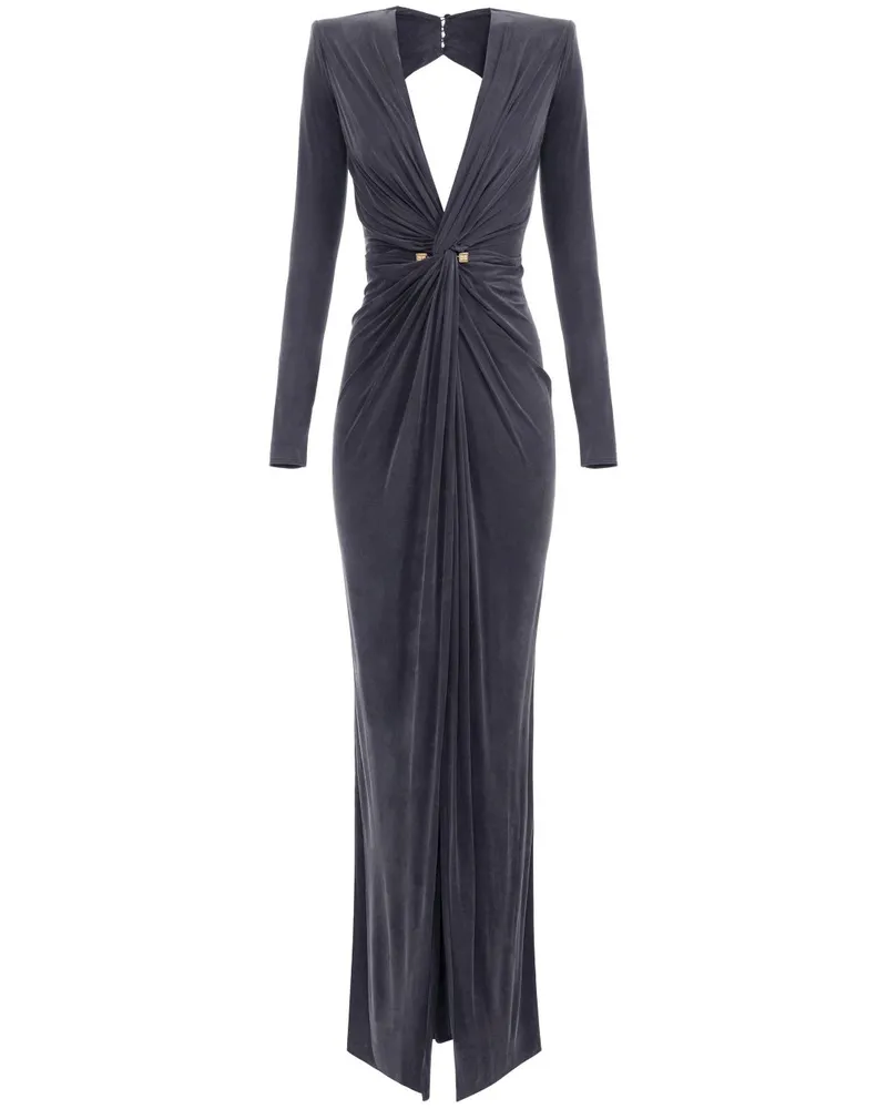 Elisabetta Franchi Drapiertes Kleid mit Knotendetail - Grau Grau