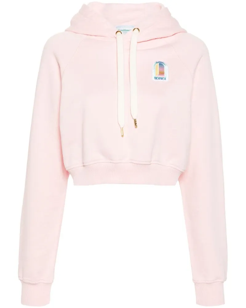 Casablanca Paris Cropped-Hoodie mit Logo - Rosa Rosa