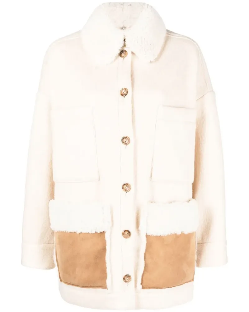 AVA ADORE Jacke mit Shearling-Besatz - Nude Nude