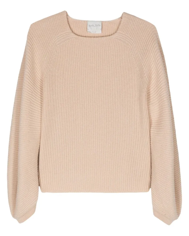 forte_forte Pullover mit U-Boot-Ausschnitt Nude