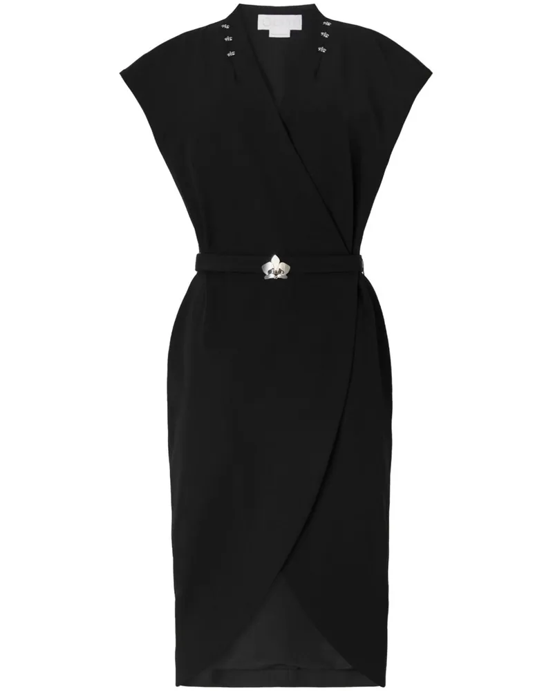 Genny Gestuftes Midikleid mit Nieten - Schwarz Schwarz