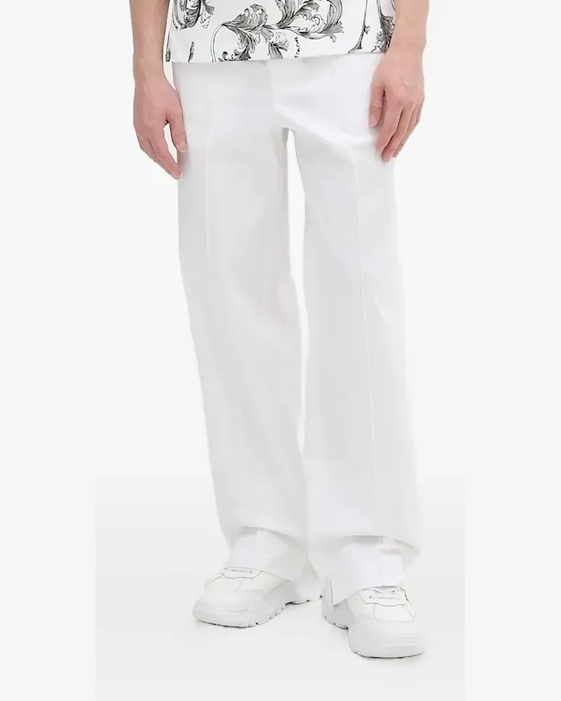 Versace Jeans Hose mit Logo-Bund - Weiß Weiß