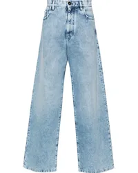 Versace Halbhohe Straight-Leg-Jeans Blau