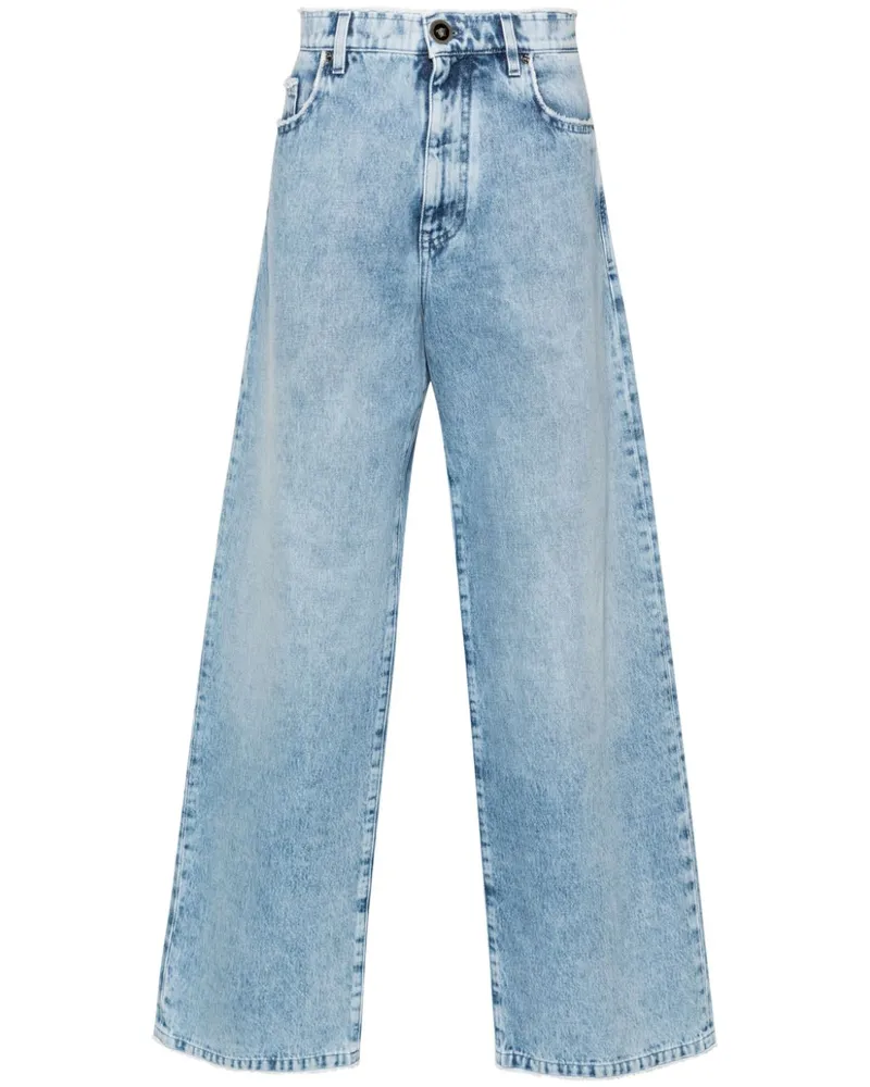 Versace Halbhohe Straight-Leg-Jeans Blau