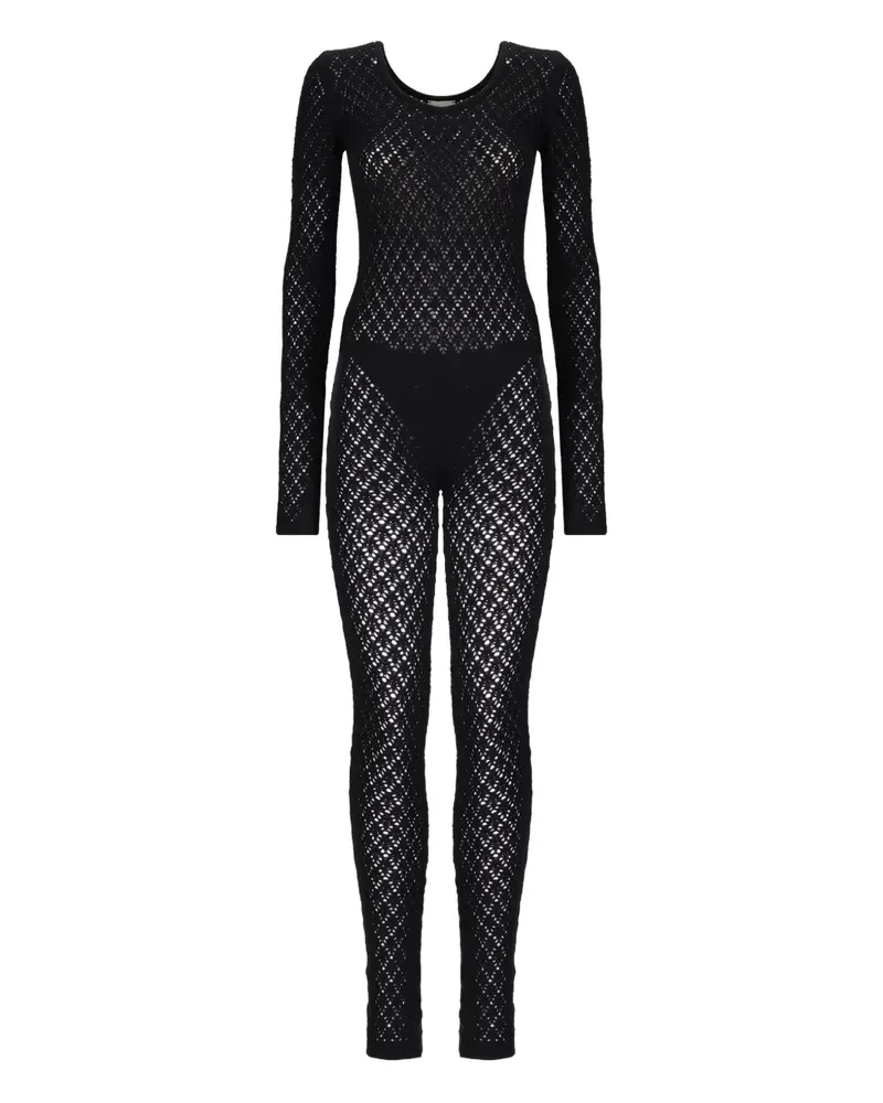 Laneus Gestrickter Jumpsuit - Schwarz Schwarz