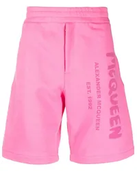 Alexander McQueen Joggingshorts mit Logo-Print Rosa