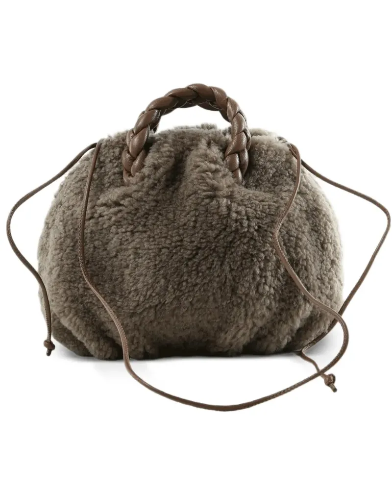 HEREU Tote Bag mit Flechtriemen - Grau Grau