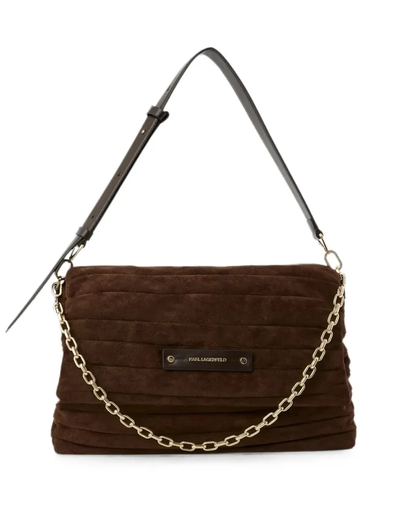Karl Lagerfeld Mittelgroße K/Essential Schultertasche mit Klappe - Braun Braun