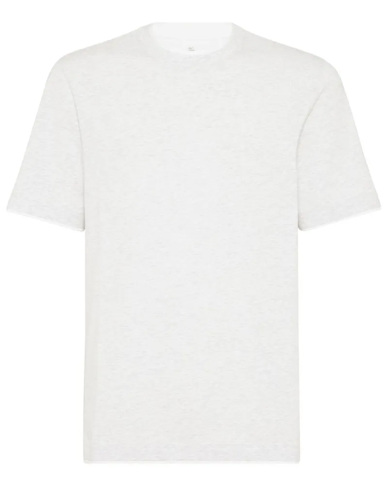 Brunello Cucinelli T-Shirt mit meliertem Effekt - Weiß Weiß