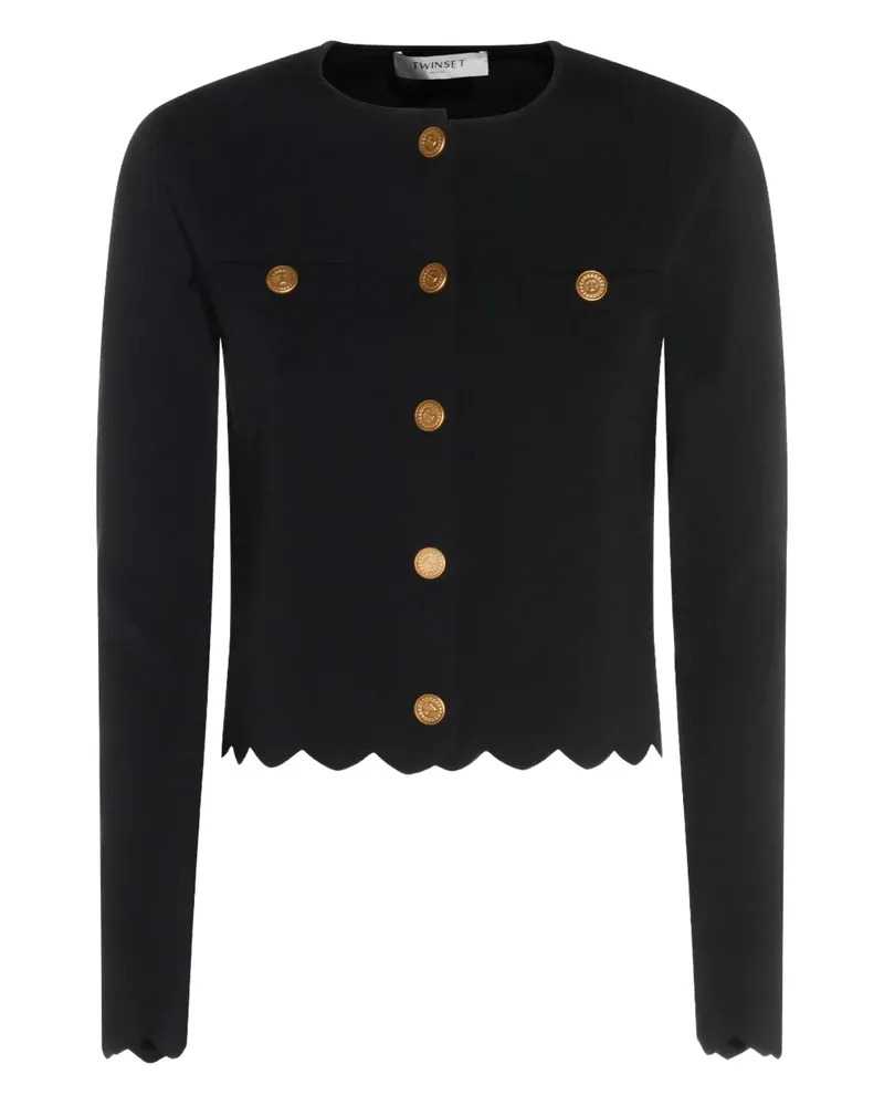 Twin-Set buttoned-up scalloped jacket - Schwarz Schwarz