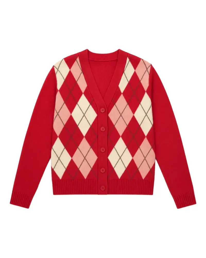 Chinti & Parker Cardigan mit Argyle-Muster - Rot Rot