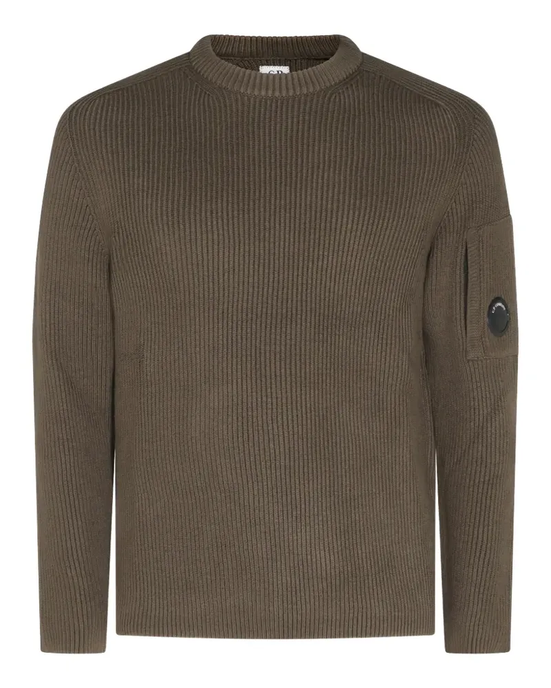 C.P. Company Gerippter Pullover mit Linsen-Detail - Braun Braun