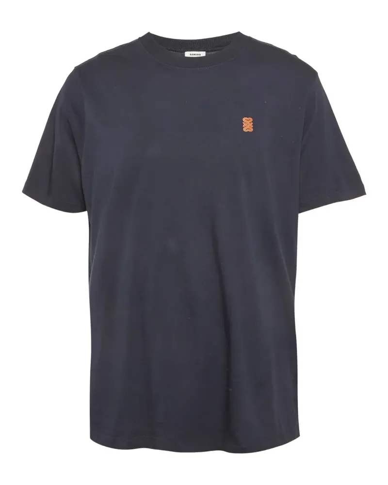 Sandro logo-patch T-shirt - Blau Blau