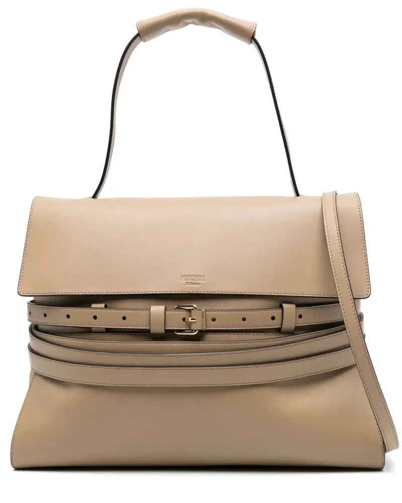 Moschino Mittelgroße Tie Me Schultertasche - Nude Nude