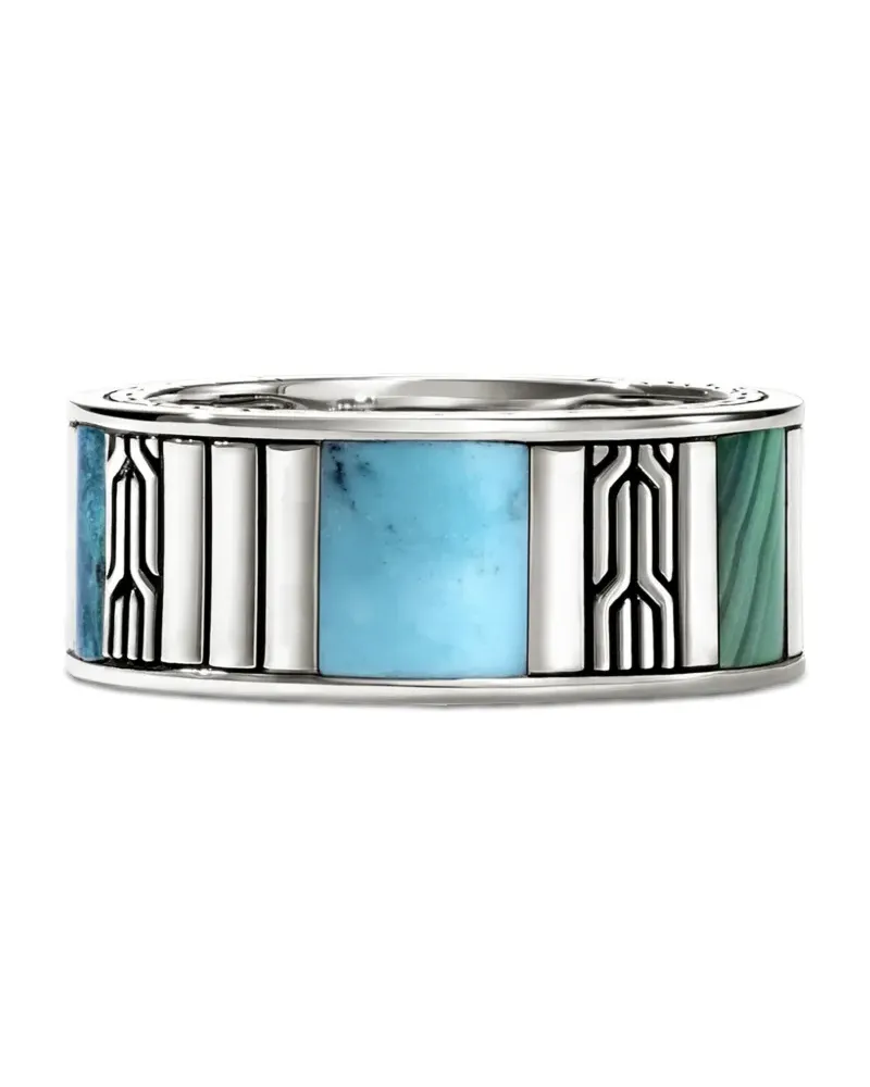John Hardy Ring mit geometrischem Einsatz - Silber Silber