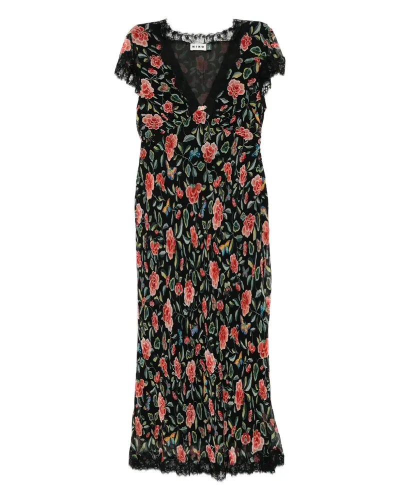 RIXO Clarice midi dress - Schwarz Schwarz