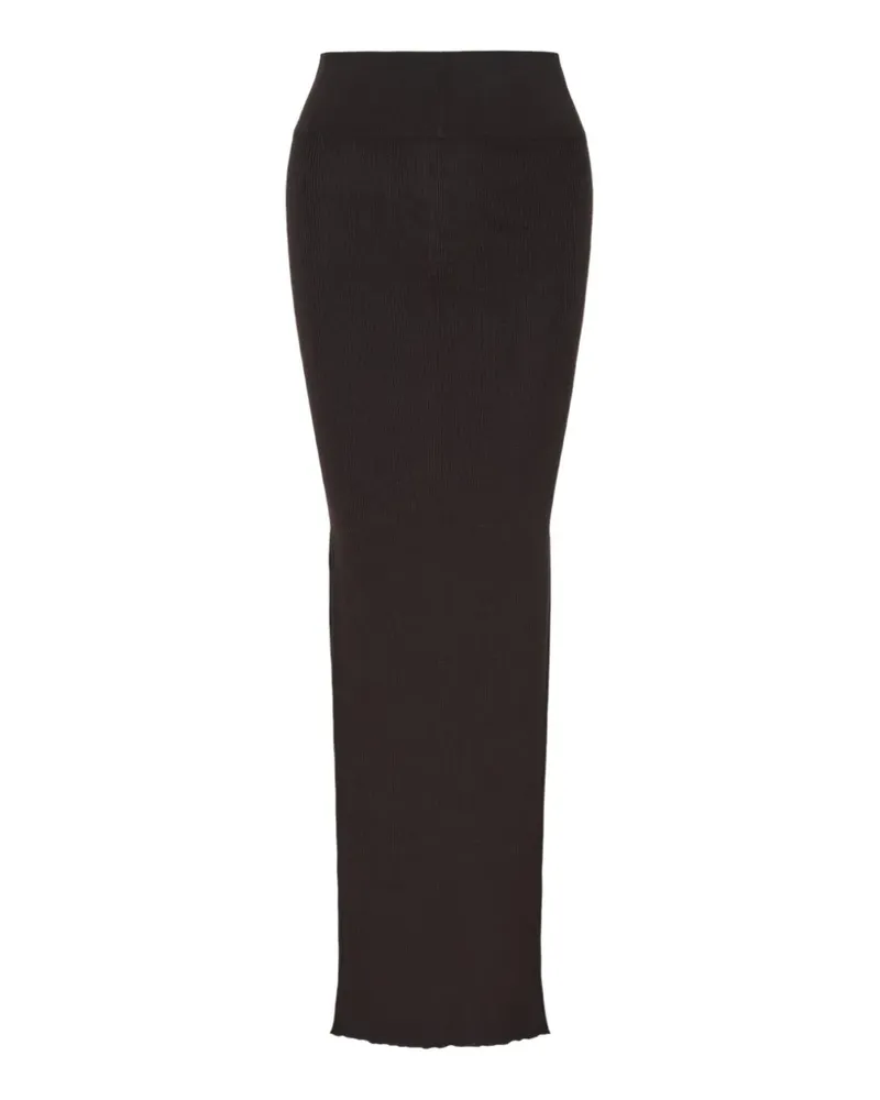 Rick Owens ribbed-knit maxi skirt - Braun Braun