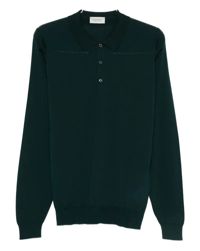 John Smedley long-sleeve polo shirt - Grün Grün