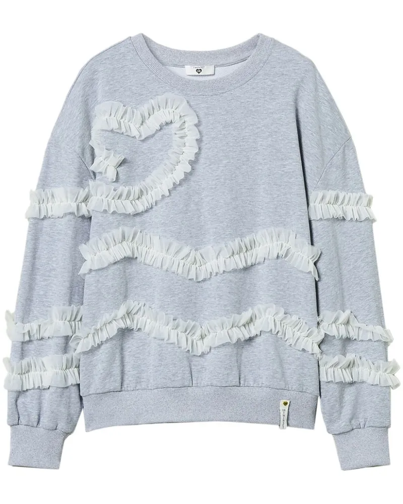 Twin-Set Sweatshirt mit Rüschendetail - Grau Grau