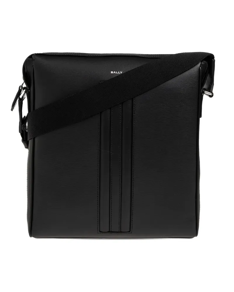 Bally Gestreifte Tasche aus Leder - Schwarz Schwarz