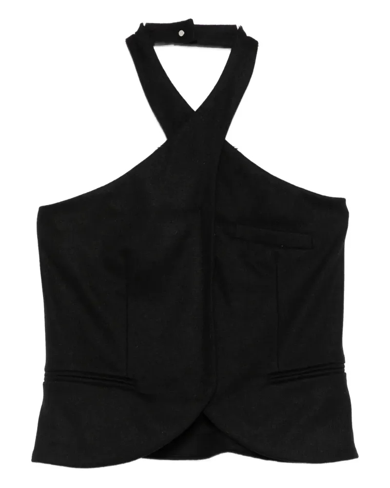 Giorgio Armani Top mit Neckholder - Schwarz Schwarz