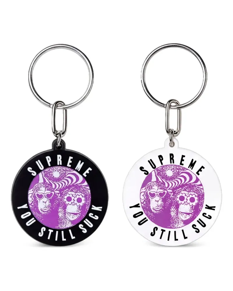 Supreme Being You Still Suck graphic-print keyring - Schwarz Schwarz