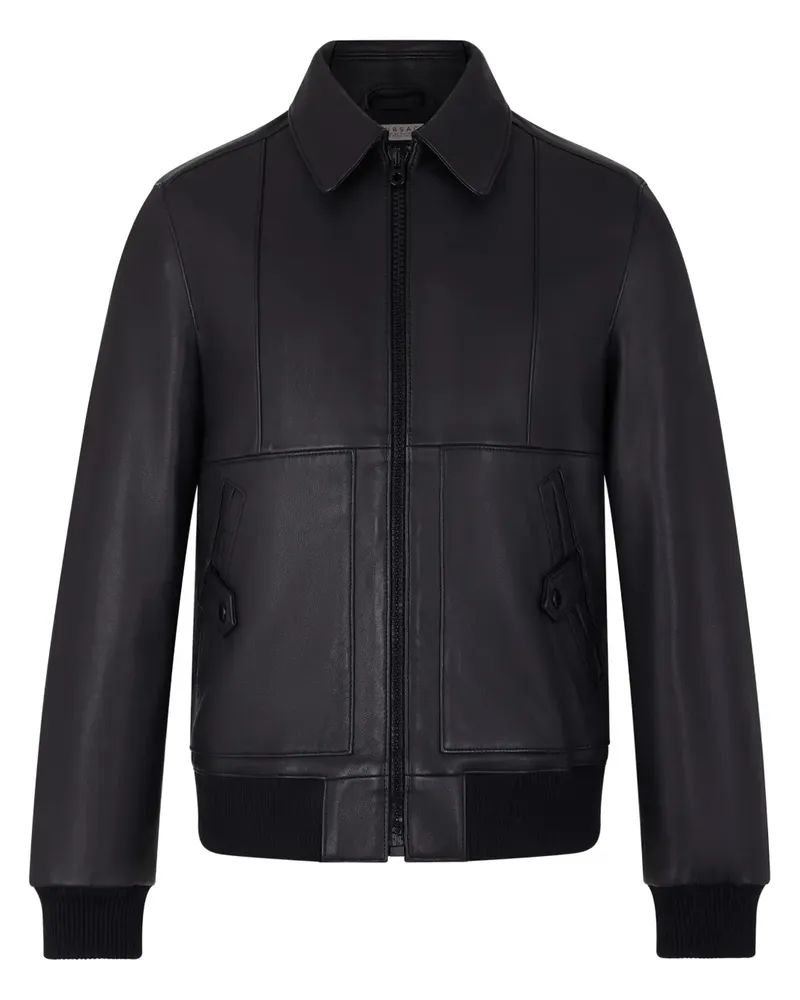 FURSAC Lederjacke mit Reißverschluss - Schwarz Schwarz