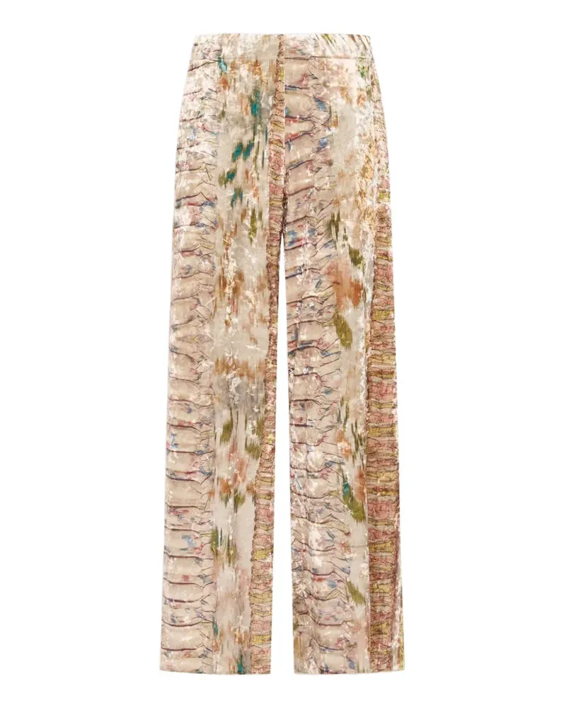 Pierre-Louis Mascia Palazzohose mit abstraktem Print - Nude Nude