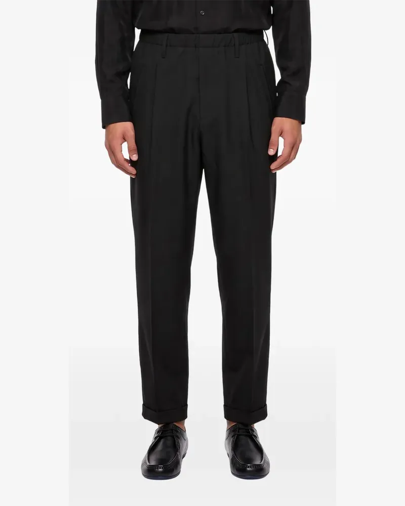 Magliano Hose mit Faltendetail, Umschlag und geradem Bein - Schwarz Schwarz