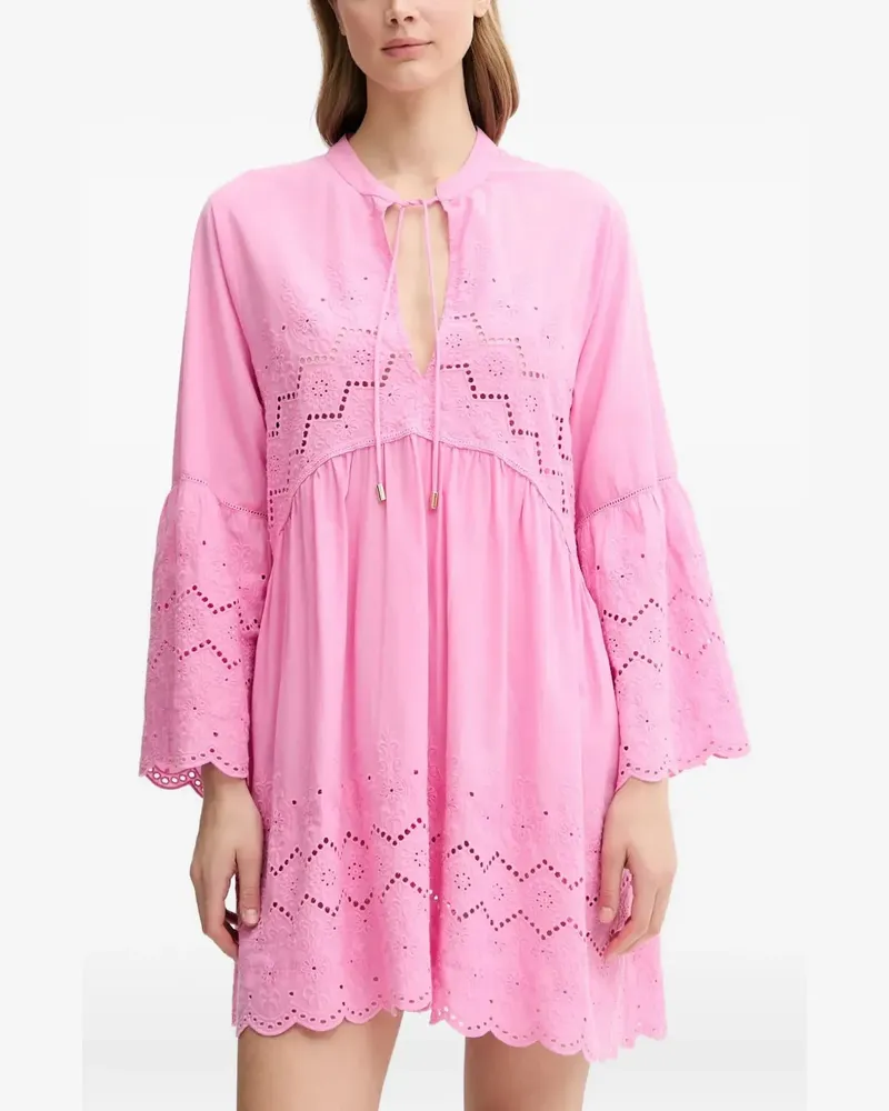 Melissa Odabash eyelet-embroidered bell-sleeve dress - Rosa Rosa