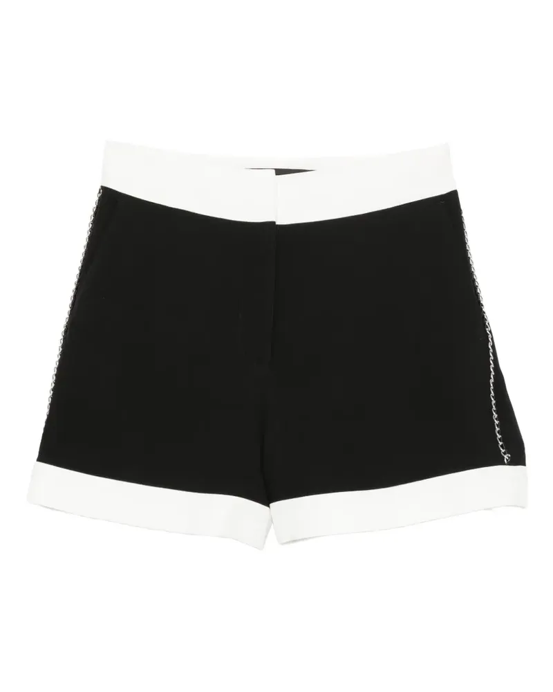 Karl Lagerfeld chain-detail contrast-trim shorts - Schwarz Schwarz