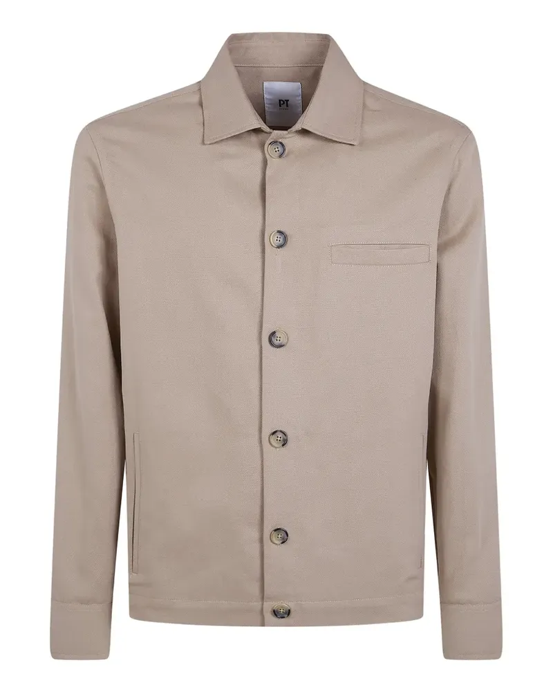 PT TORINO Hemdjacke mit Brusttasche - Nude Nude