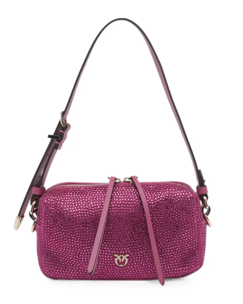Pinko Mini Boston Schultertasche mit Strass - Rosa Rosa